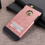 Wholesale iPhone 7 Pixel Armor Hybrid Kickstand Case (Rose Gold)